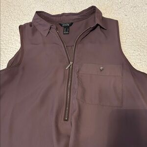 Society Sleeveless Zippered Jumpsuit in Dark Brown